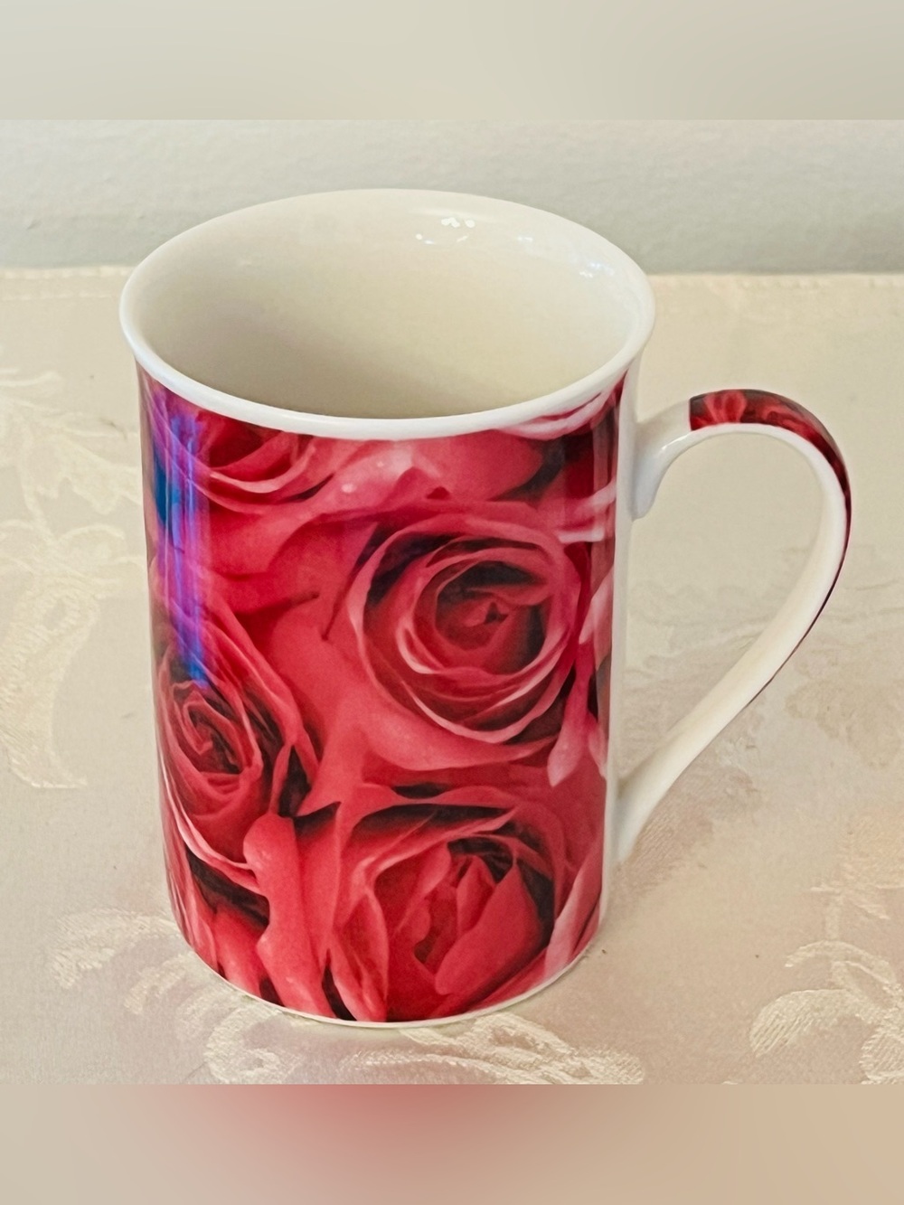 Rose Print Latte Mug Set Pink Floral Cottagecore Tea Coffee Cups NWOB - Picture 10 of 16